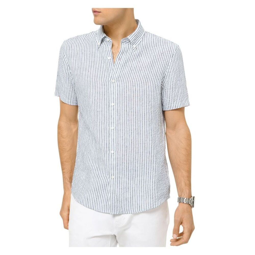 The Mens store Mens Light Blue Short Sleeve Button Down Casual Shirt M